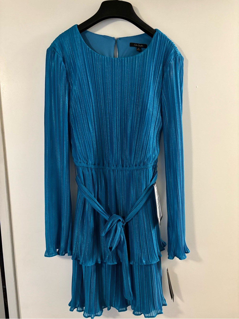 Blue Tiered Ruffle Dress